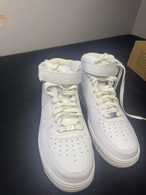 Nike All-White High-Top Air Force Sneakers